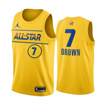 Maglia NBA Boston Celtics Jaylen Brown 7 2021 All-Star Jordan Brand Gold Swingman - Uomo
